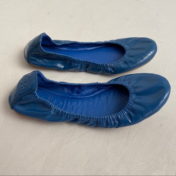 Tory Burch Eddie blue patent leather ballet flats - Picture 2 of 6